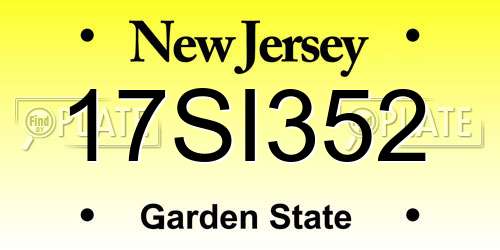 17SI352 New Jersey License Plate