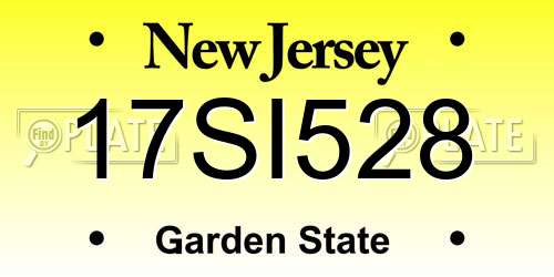 17SI528 New Jersey License Plate