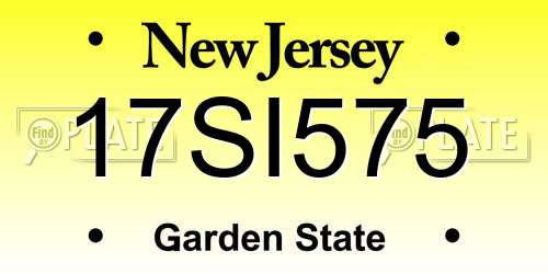 17SI575 New Jersey License Plate