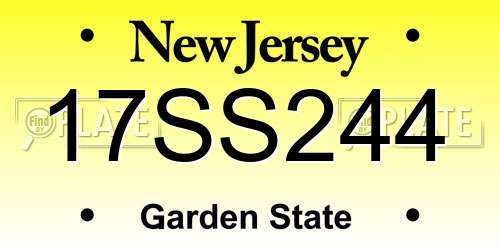 17SS244 New Jersey License Plate