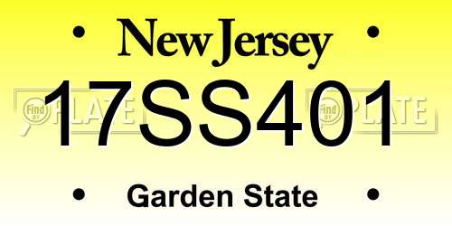 17SS401 New Jersey License Plate