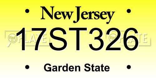 17ST326 New Jersey License Plate