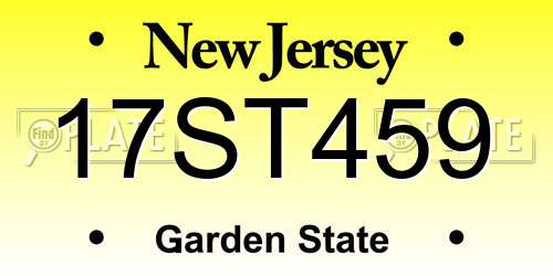 17ST459 New Jersey License Plate