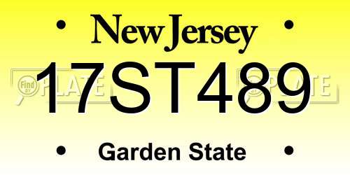 17ST489 New Jersey License Plate