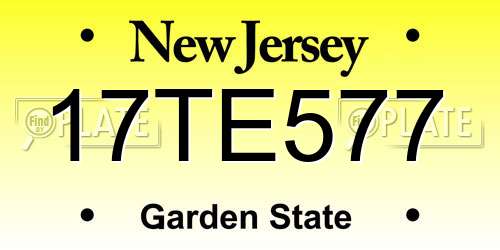 17TE577 New Jersey License Plate
