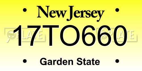 17TO660 New Jersey License Plate