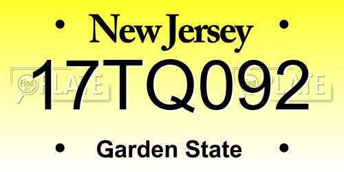 17TQ092 New Jersey License Plate