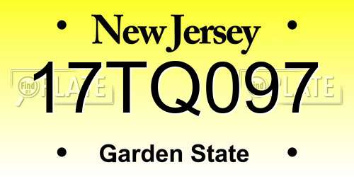 17TQ097 New Jersey License Plate