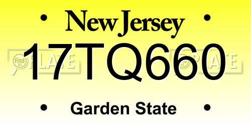 17TQ660 New Jersey License Plate