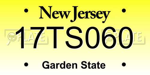 17TS060 New Jersey License Plate