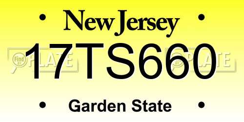 17TS660 New Jersey License Plate