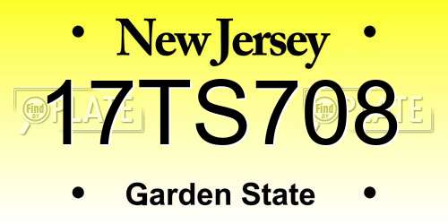 17TS708 New Jersey License Plate
