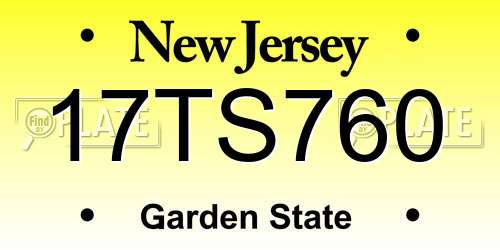 17TS760 New Jersey License Plate