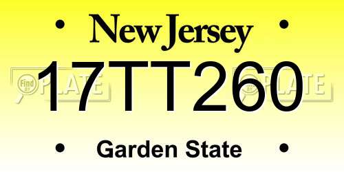 17TT260 New Jersey License Plate
