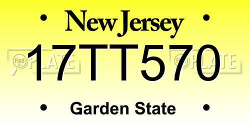 17TT570 New Jersey License Plate