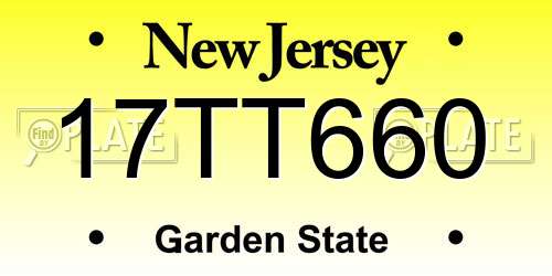 17TT660 New Jersey License Plate