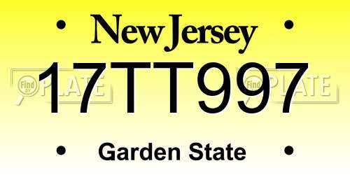 17TT997 New Jersey License Plate