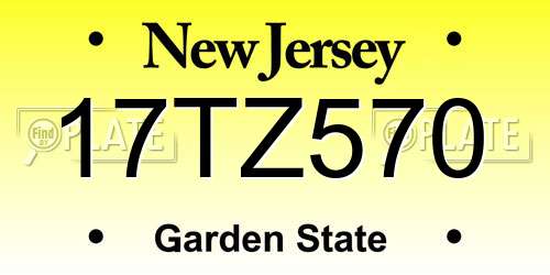 17TZ570 New Jersey License Plate