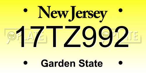 17TZ992 New Jersey License Plate