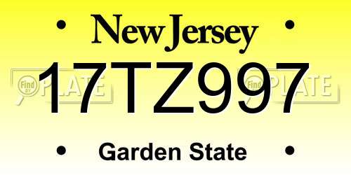 17TZ997 New Jersey License Plate