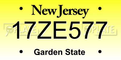 17ZE577 New Jersey License Plate