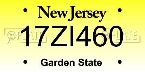 17ZI460 New Jersey License Plate