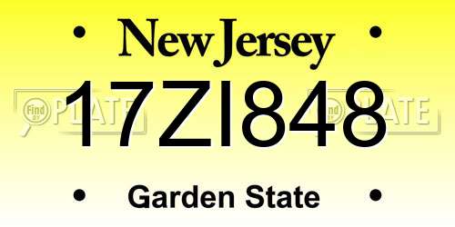 17ZI848 New Jersey License Plate