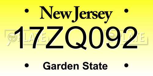 17ZQ092 New Jersey License Plate