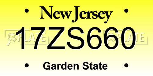 17ZS660 New Jersey License Plate