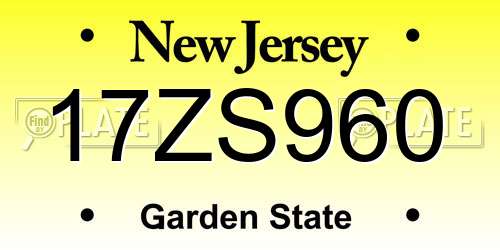 17ZS960 New Jersey License Plate
