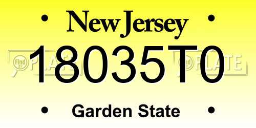 18035T0 New Jersey License Plate