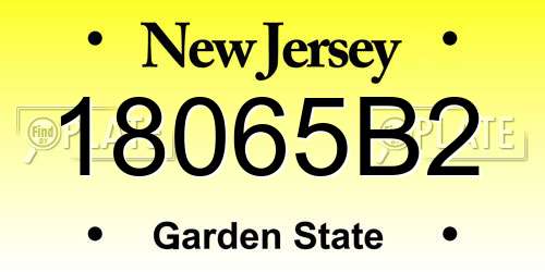 18065B2 New Jersey License Plate