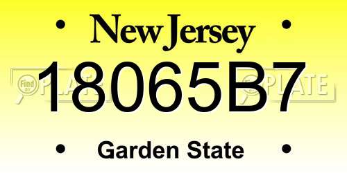 18065B7 New Jersey License Plate