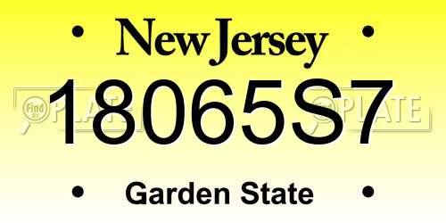 18065S7 New Jersey License Plate
