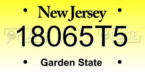 18065T5 New Jersey License Plate