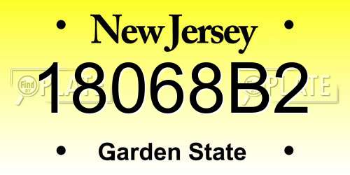 18068B2 New Jersey License Plate