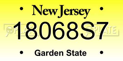 18068S7 New Jersey License Plate