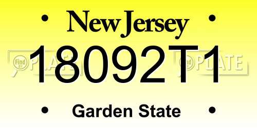 18092T1 New Jersey License Plate