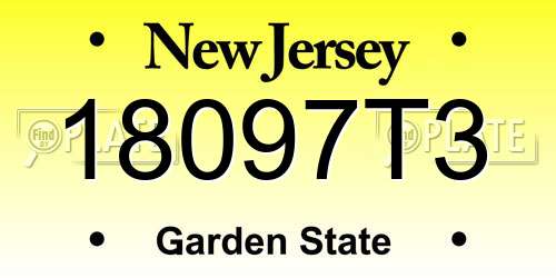 18097T3 New Jersey License Plate