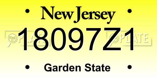 18097Z1 New Jersey License Plate