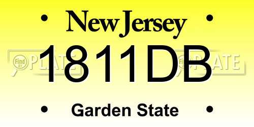 1811DB New Jersey License Plate