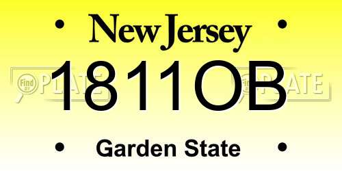 1811OB New Jersey License Plate