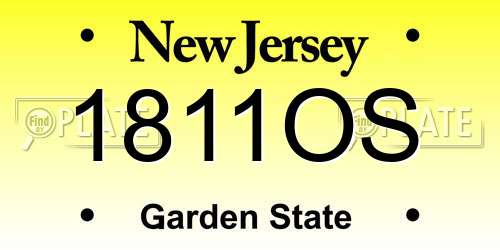 1811OS New Jersey License Plate
