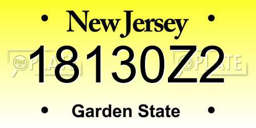 18130Z2 New Jersey License Plate