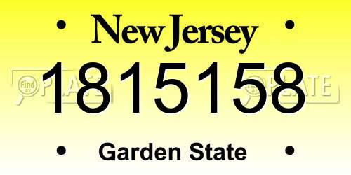 1815158 New Jersey License Plate