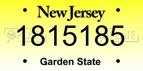 1815185 New Jersey License Plate