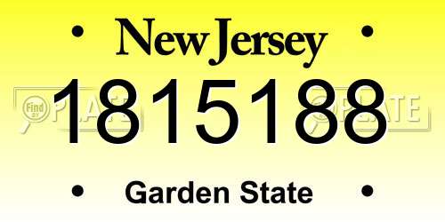 1815188 New Jersey License Plate