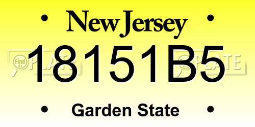 18151B5 New Jersey License Plate