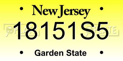 18151S5 New Jersey License Plate