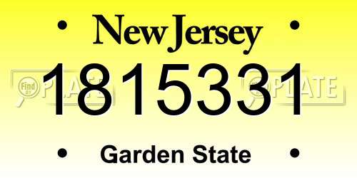 1815331 New Jersey License Plate